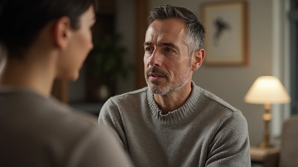 Dos personas en conversación cercana, mostrando conexión genuina y comprensión mutua